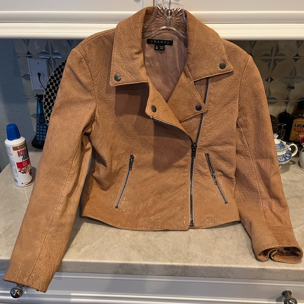 Genuine leather designer cropped leather jacket